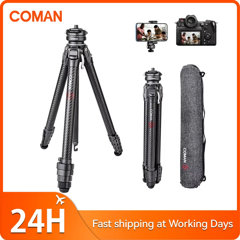 COMAN Zero Series F38 Y X V Light G W Travel Tripod Lightweight Full Carbon Fiber Outdoor Tripod For Dslr Camera Tripods Monopod