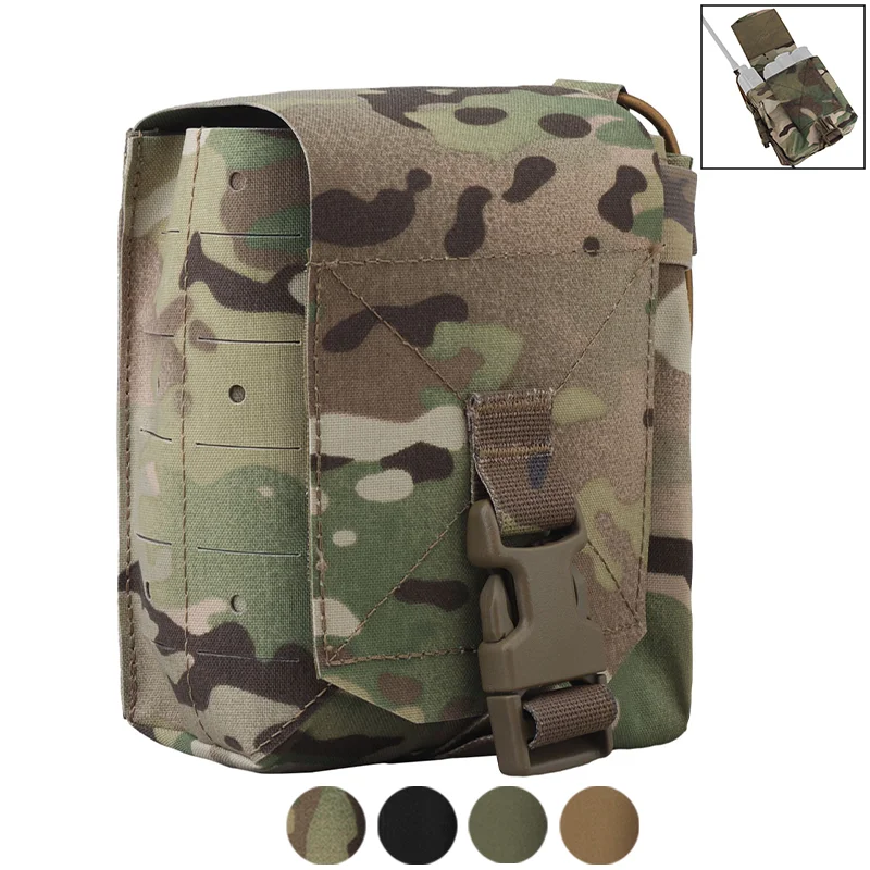 Large Camouflage Multi Purpose Radio Pouch MOLLE Compatible Internal Organizer Panel for Outdoor Communication Gear Accessories