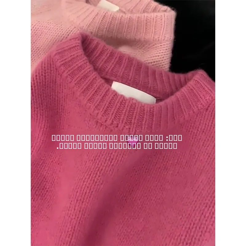 الأحمر محبوك سترة المرأة فضفاضة كسول Sle لينة الخريف الشتاء السنة الجديدة التنين سنة محبوك الأعلى الحلو Sle أنبوب مستقيم #4