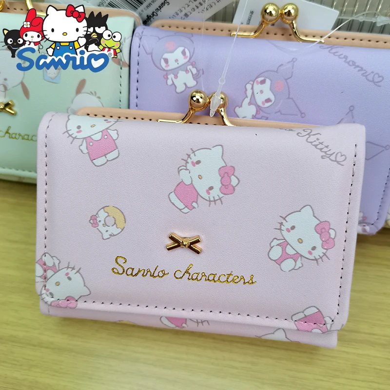 New Mini Short Wallet Cartoon Cute Folding Coin Purse PU Large Capacity Mini Fashion Women's Wallet Multiple Card Slots