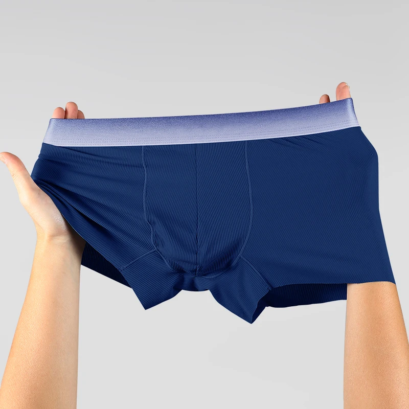 سراويل داخلية من الحرير الجليدي للرجال، رصاصة فصل الحيوانات المنوية، سراويل مسطحة مشروط، حقيبة دعم كيس الصفن الدوالي