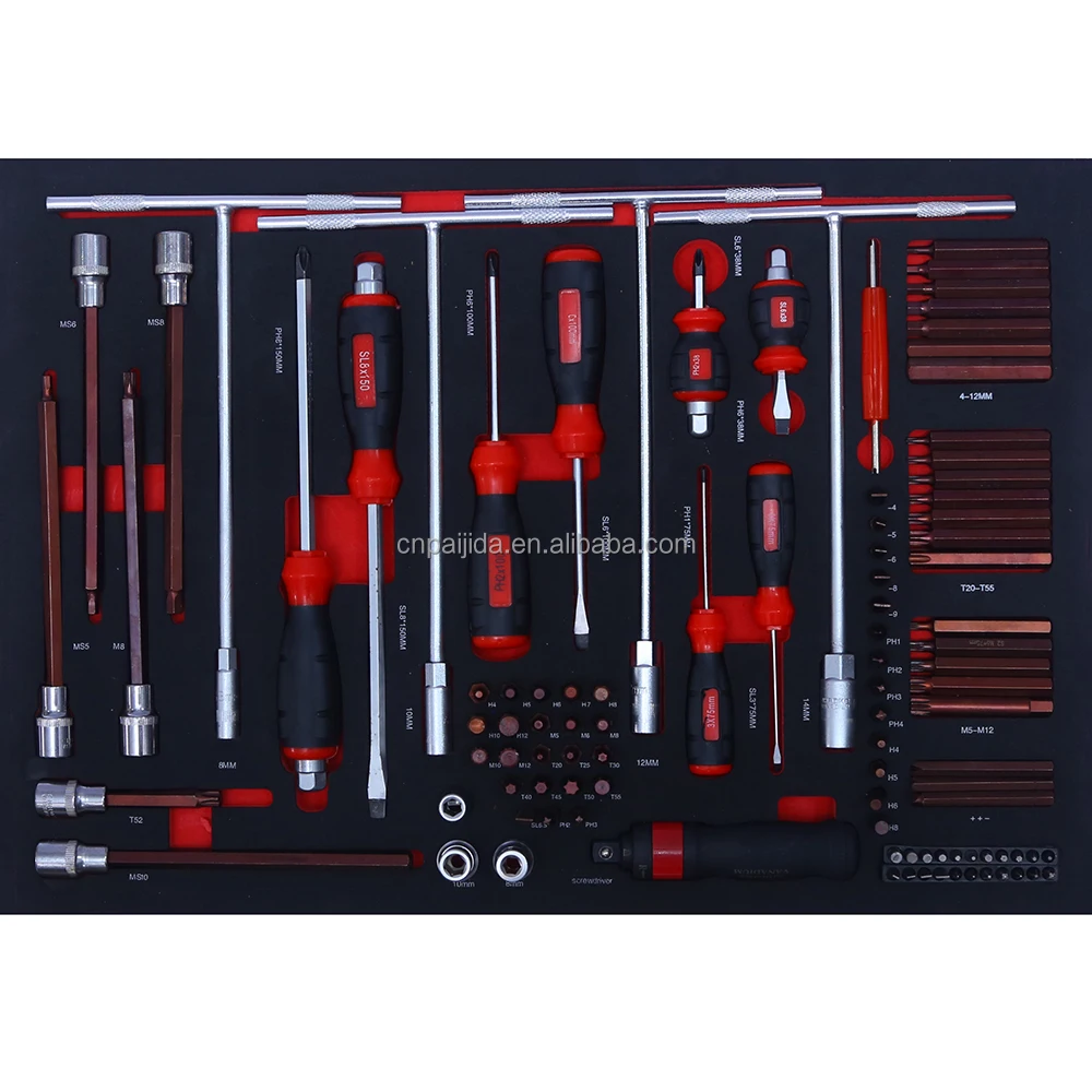 

EVA Foam Garage Kits Hand Operated OEM Mechanic Portable Professional Auto Repair CRV 333Pcs Set Cabinet