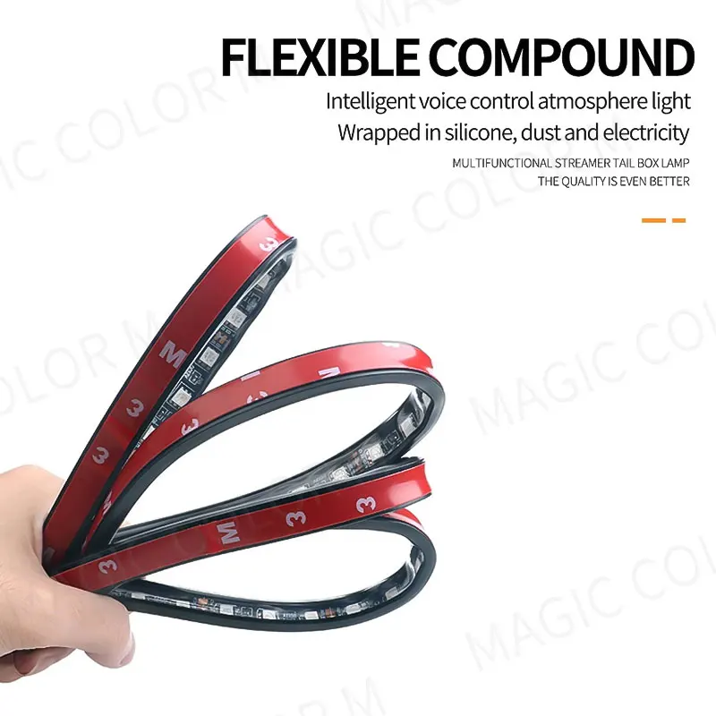48/72 Led Car Foot Ambient Light RGB Automotive Interior Decorative Atmosphere Lamp Backlight Strip USB Wireless Remote Control - view 5