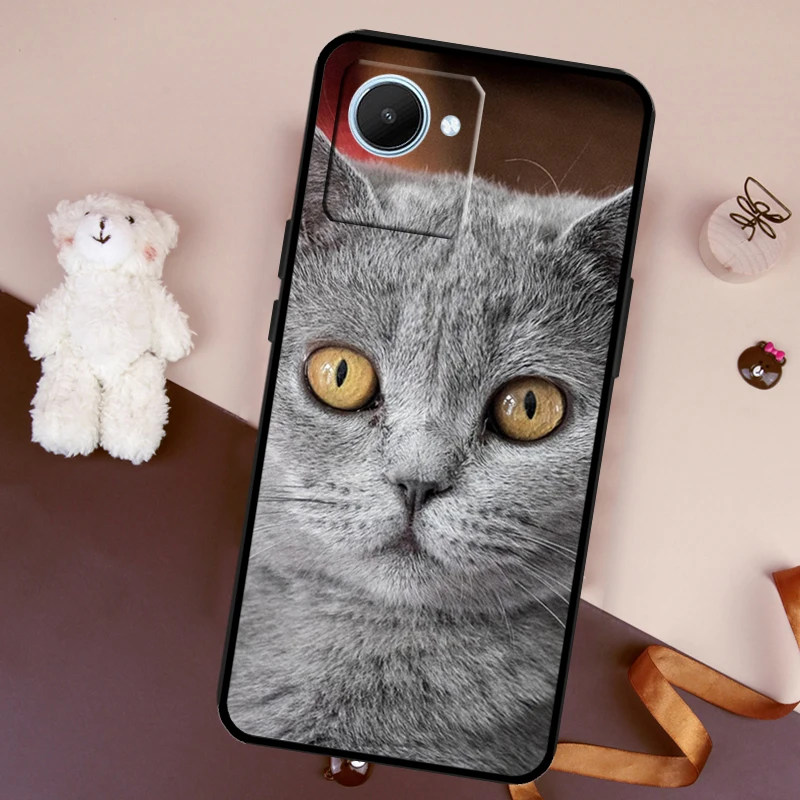 British Shorthair Cat Case For Realme C30 C35 C21 Y C25 C11 C31 C15 8i 9i 10 8 9 Pro Plus GT Master Neo 3T 2 3