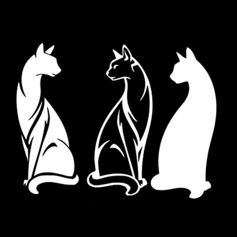 YUIN Cute Cat Animal Classic Car Decals Fashion Body Window Decoration PVC Waterproof Sunscreen Stickers Can Be Customized Color