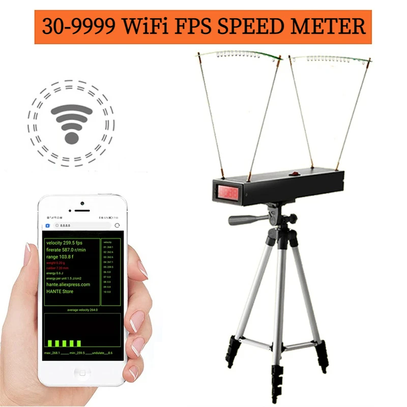 Smart Speed meter 30-9999 fps Speed meter for Shooting Chronograph speed Meter Velocimetry Slingshot bullet Speed Measuring tool