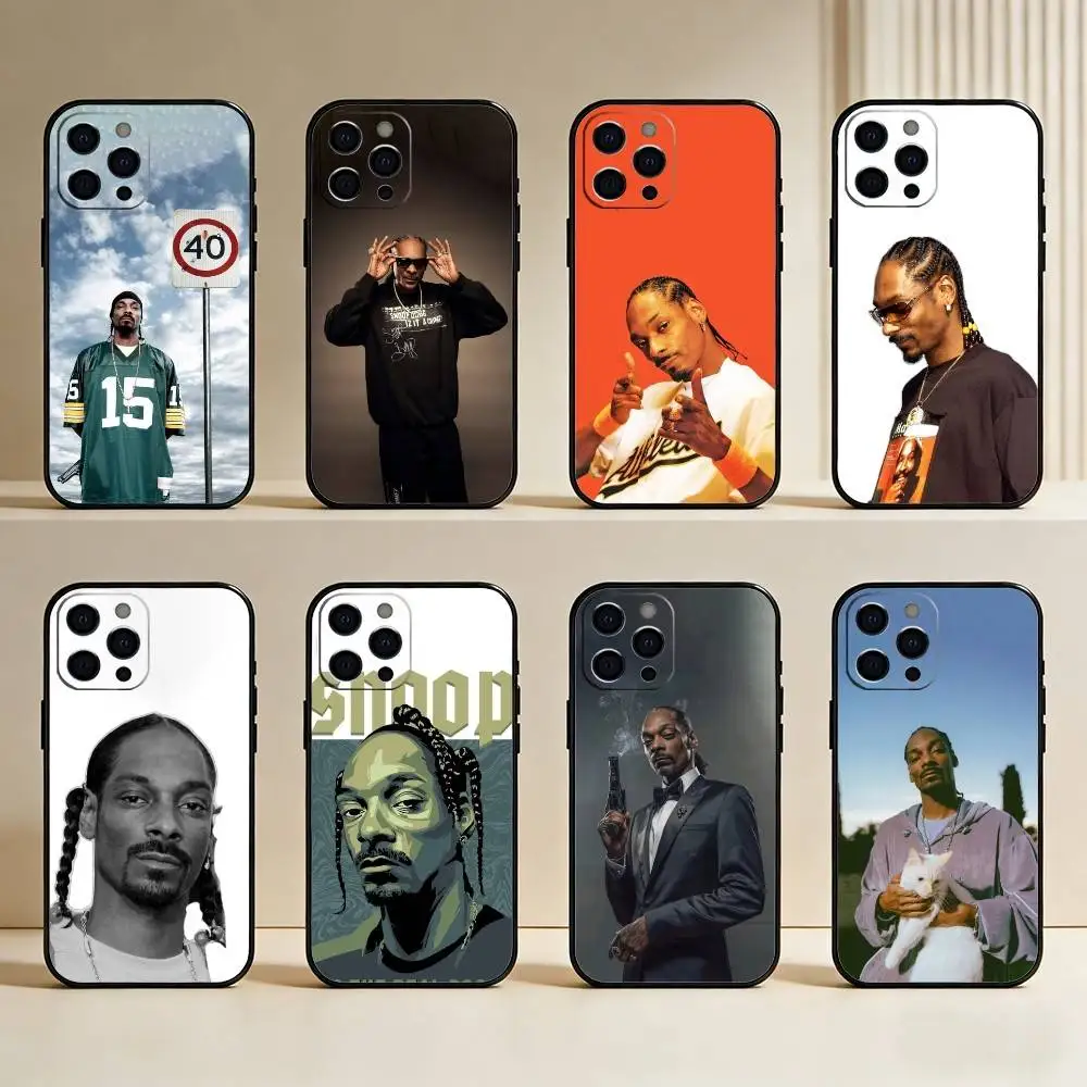 

S-Snoop D-Dogg Phone Case For iPhone17,16,15,14,13,12 Plus,Max Soft Silicone Black Cover