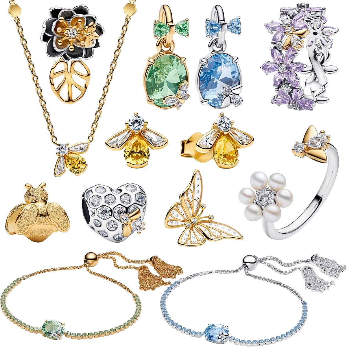 

Новые оригинальные подвески из стерлингового серебра 925 пробы: пчелы, цветы, бабочки, кольца, бусины, кулоны для браслетов, ожерелий, DIY украшений, подарок