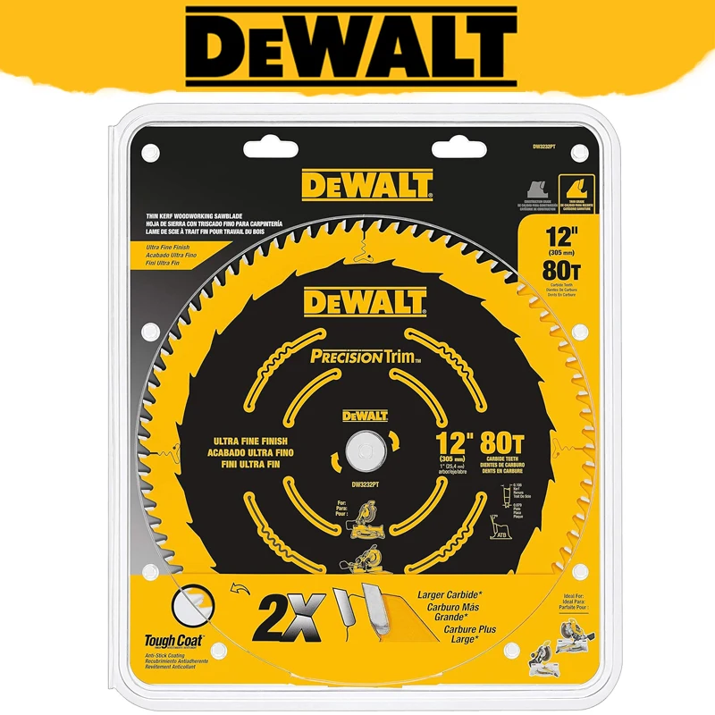 DEWALT DW3232PT 12-Inch Precision Miter Saw Blade Multifunctional Durable cutting Electric Tool Accessories Circular Saw Blade