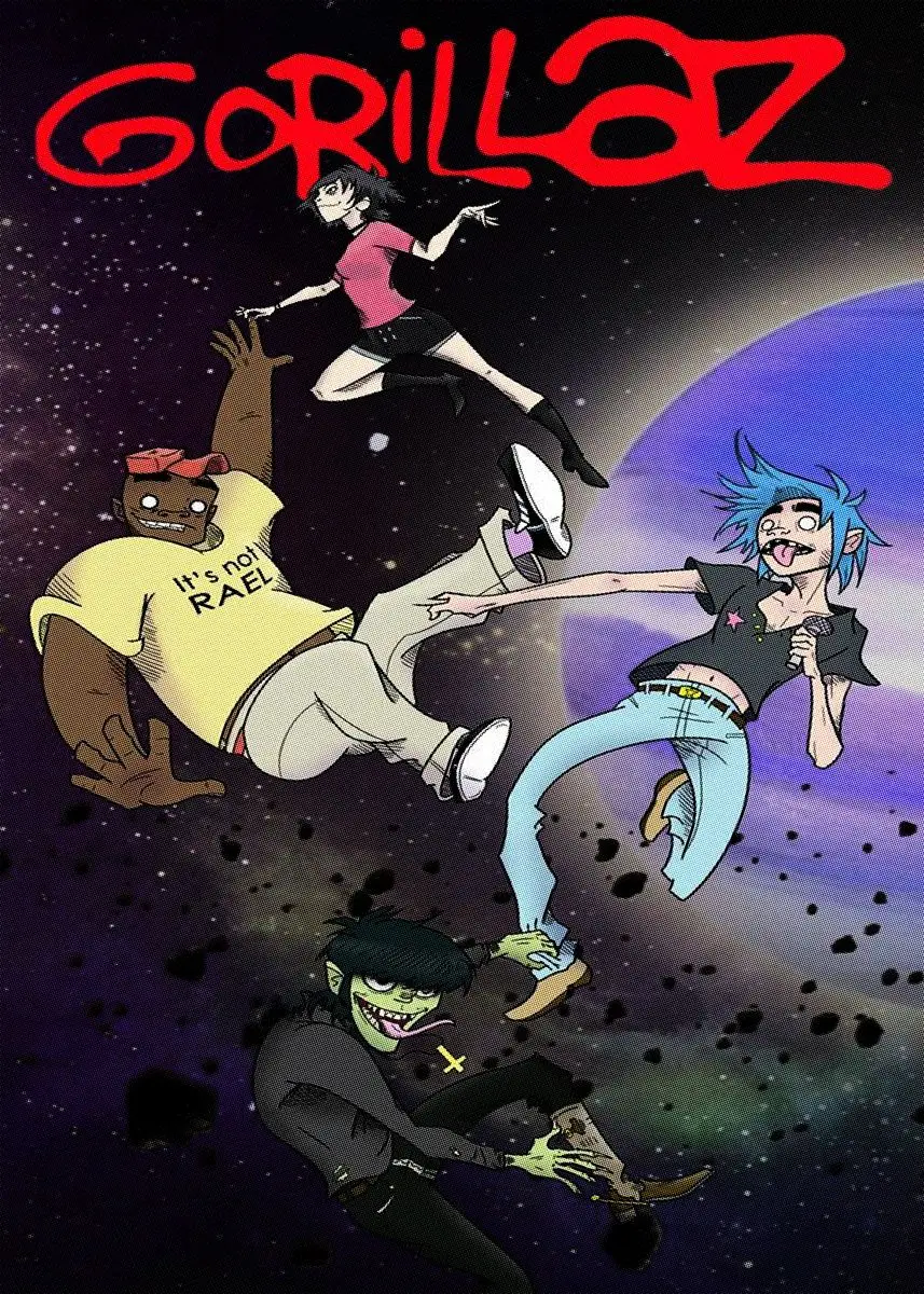 Virtuele Anime Rock Band Gorillaz Poster Moderne Muziek Album Cover Canvas Schilderij Wall Art voor Club Woonkamer Home Decor Muurschildering