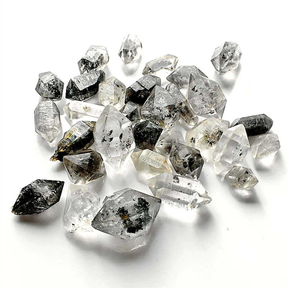 5pcs Natural Herkimer Diamond Quartz Crystal - Raw Irregular Shaped Stone for Reiki Healing and Home Decor Collectible Stones view 6