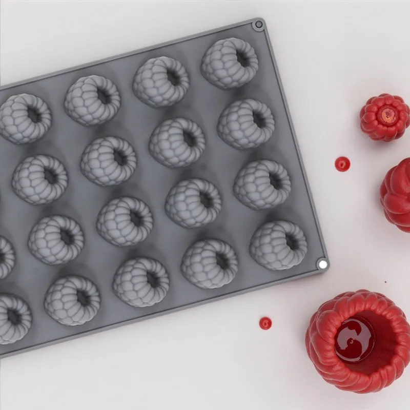 Non-Stick Silicone Raspberry Charlotte Mold with Central Tube-Oven-Safe up to 446°F (230°C), Layered Cake Pan with Ergonomic Lid view 5