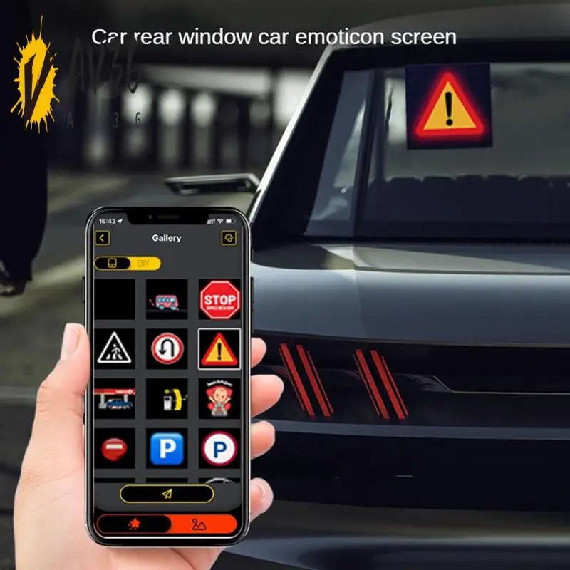 

AV36-HD 64X64 LED Screen Panel On Car Color Lighting Show Expression LED Display Panel Support Bluetooth APP Remote Control Dura