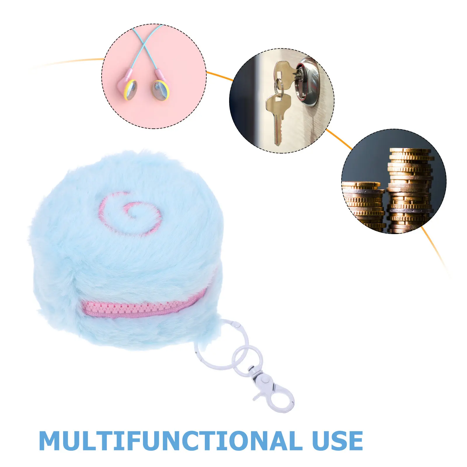 Kawaii Mini Coin Pouch Cartoon Design Soft Compact Zippered Pouch for Earbuds Cables Change Makeup Girls Small Wallet Purse