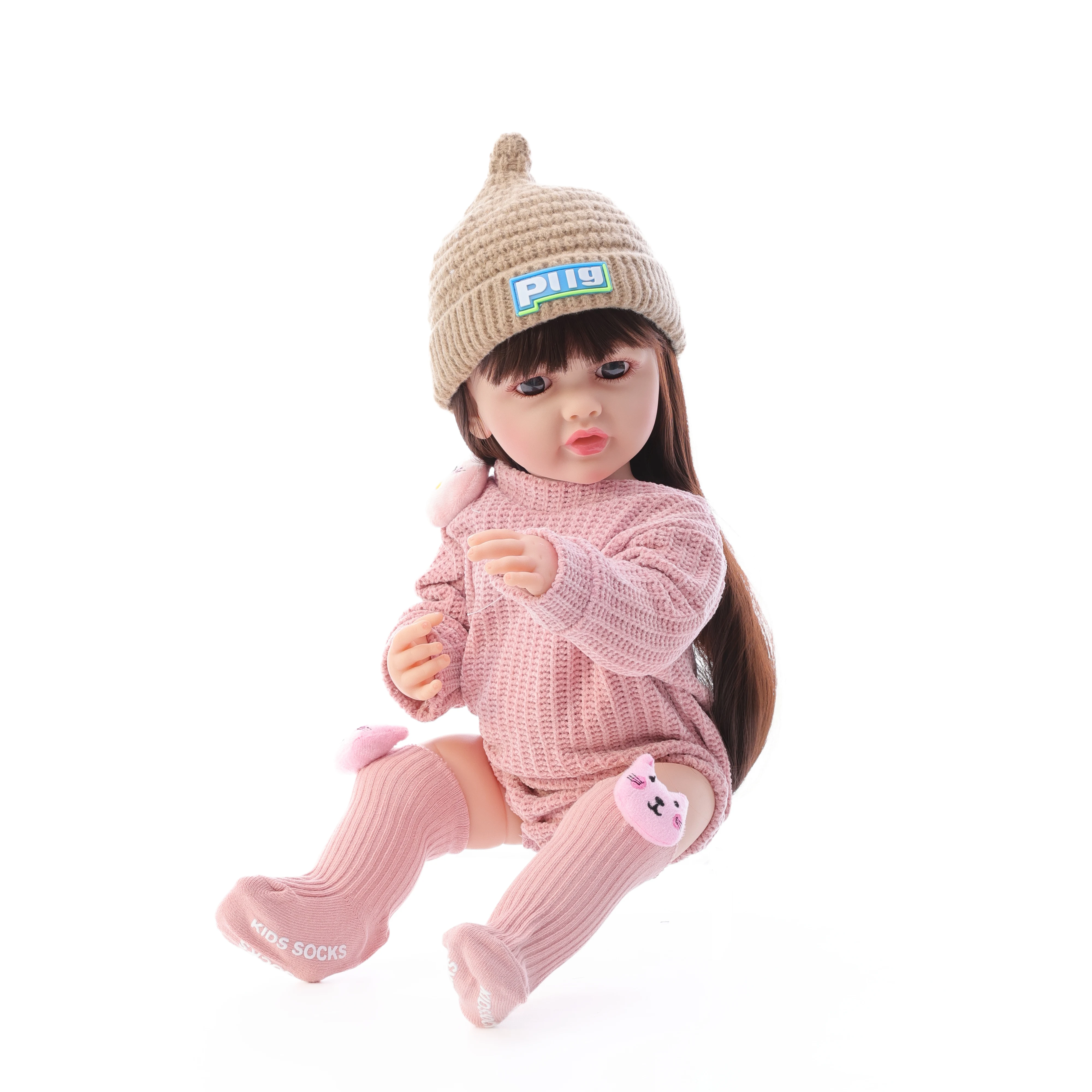 Cloveray 22 inch Classic Full Body Vinyl Realistic Reborn Baby Doll Super Cute Vinyl Doll Handmade Original Toy Kid Xmas Gift