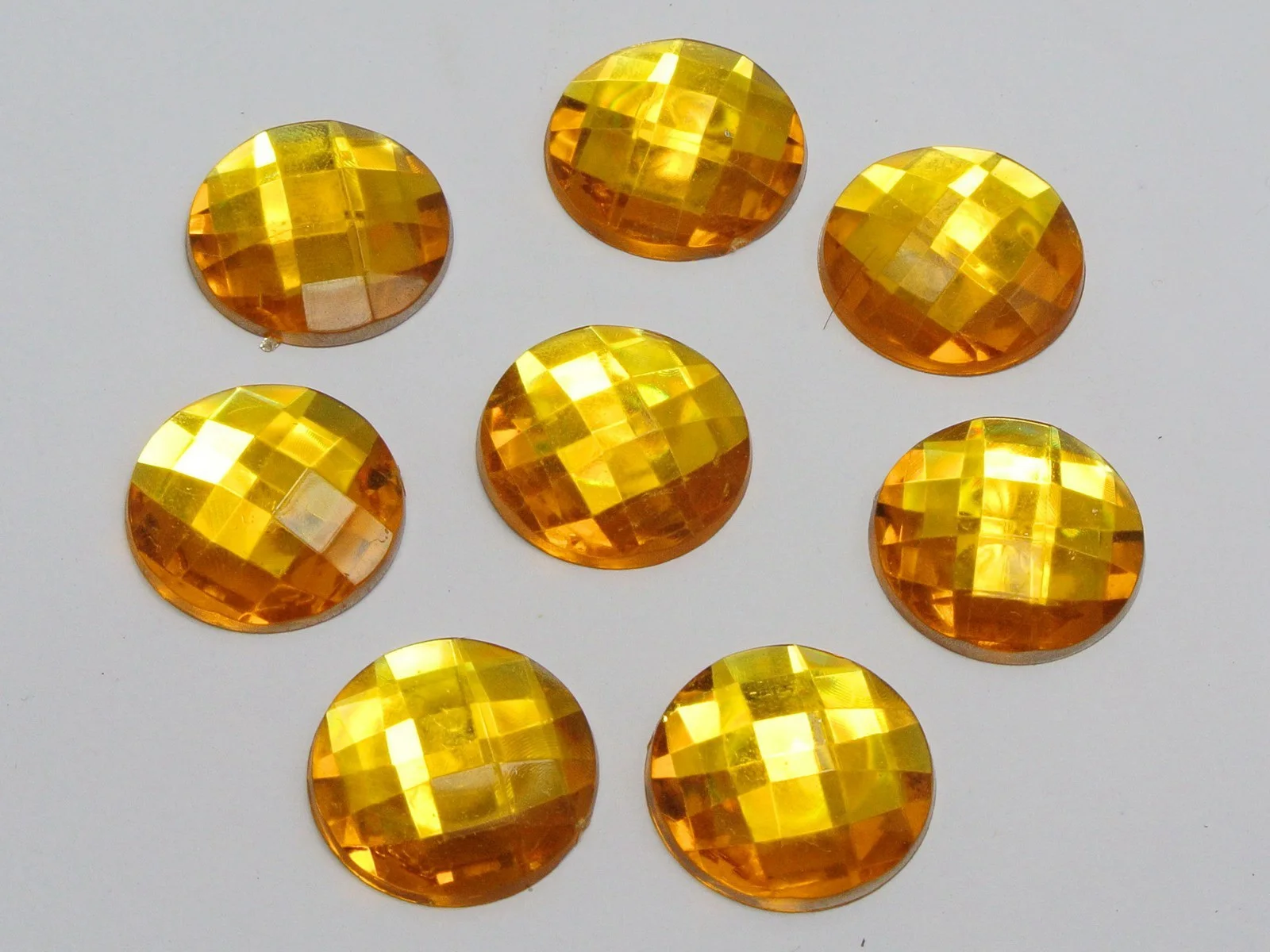 50 Acrylic Flatback Rhinestone Round Gem Beads 20mm No Hole