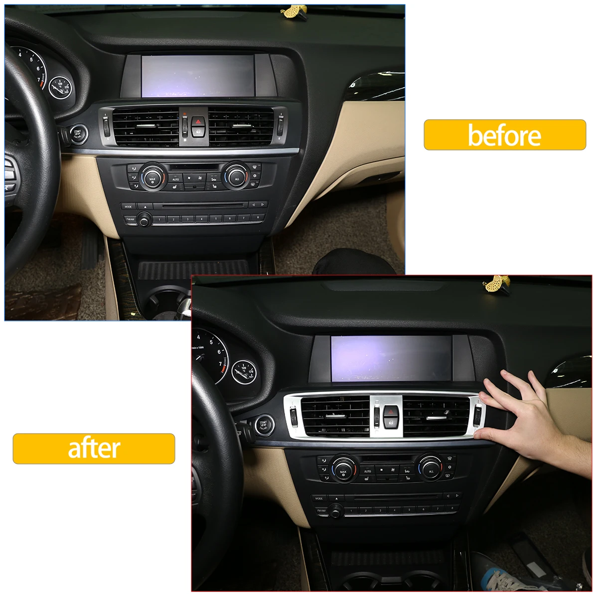 For BMW X3 F25 2011-2017 Car Interior Center Console Air Condition Air Vent Outlet Frame Cover Decor Trim Car Accessories
