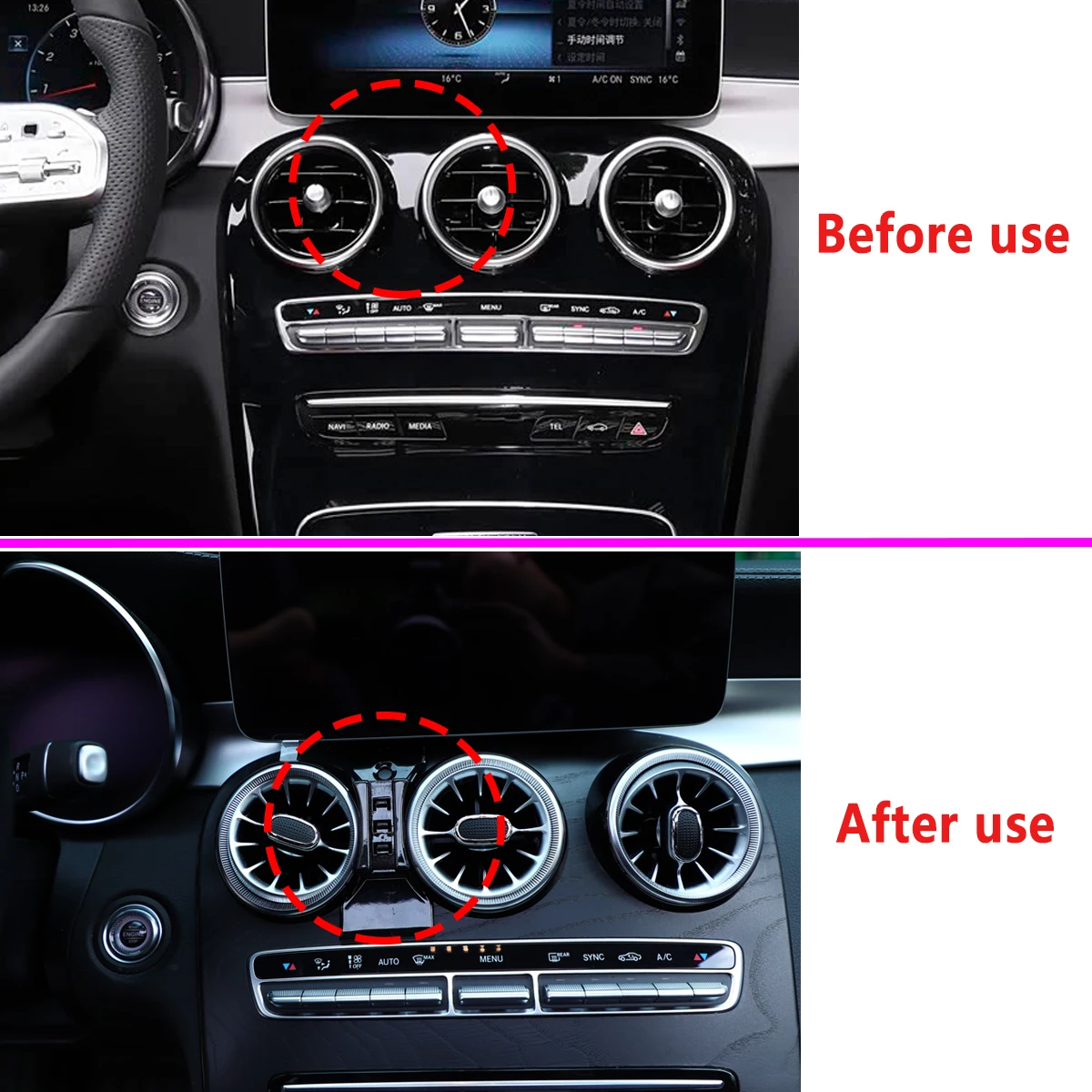 For Mercedes Benz C Class C200 W205 2015-2021 Car Phone Holder Wireless Charging Magnetic Mount Car For MagSafe Base Accessories
