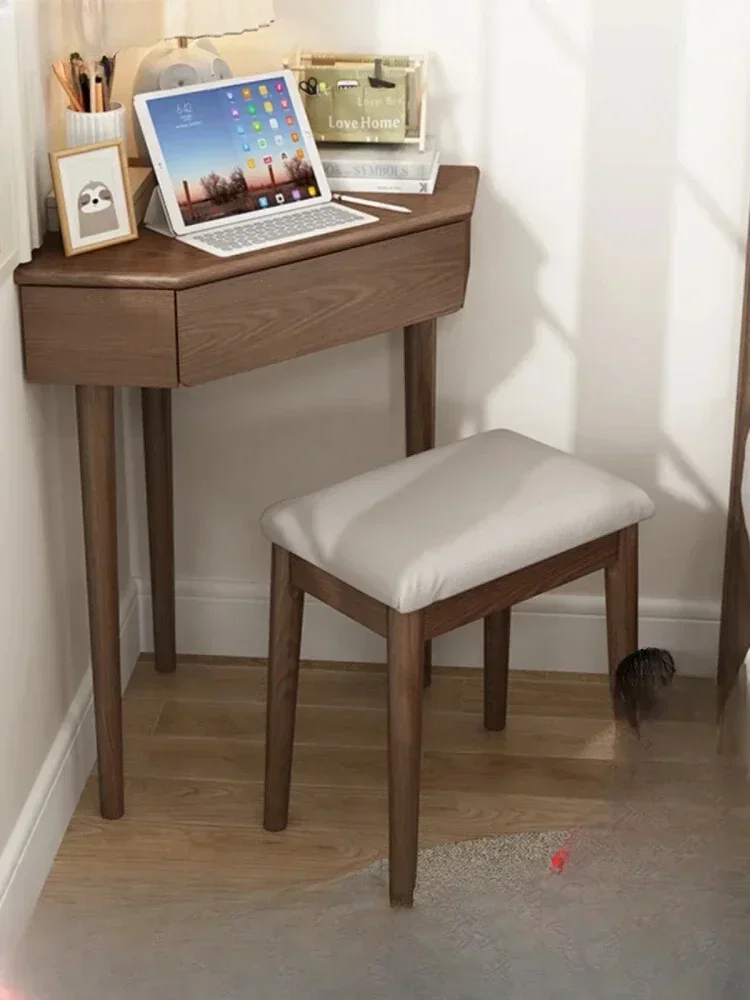 

Solid wood corner desk small writing corner computer desktop table