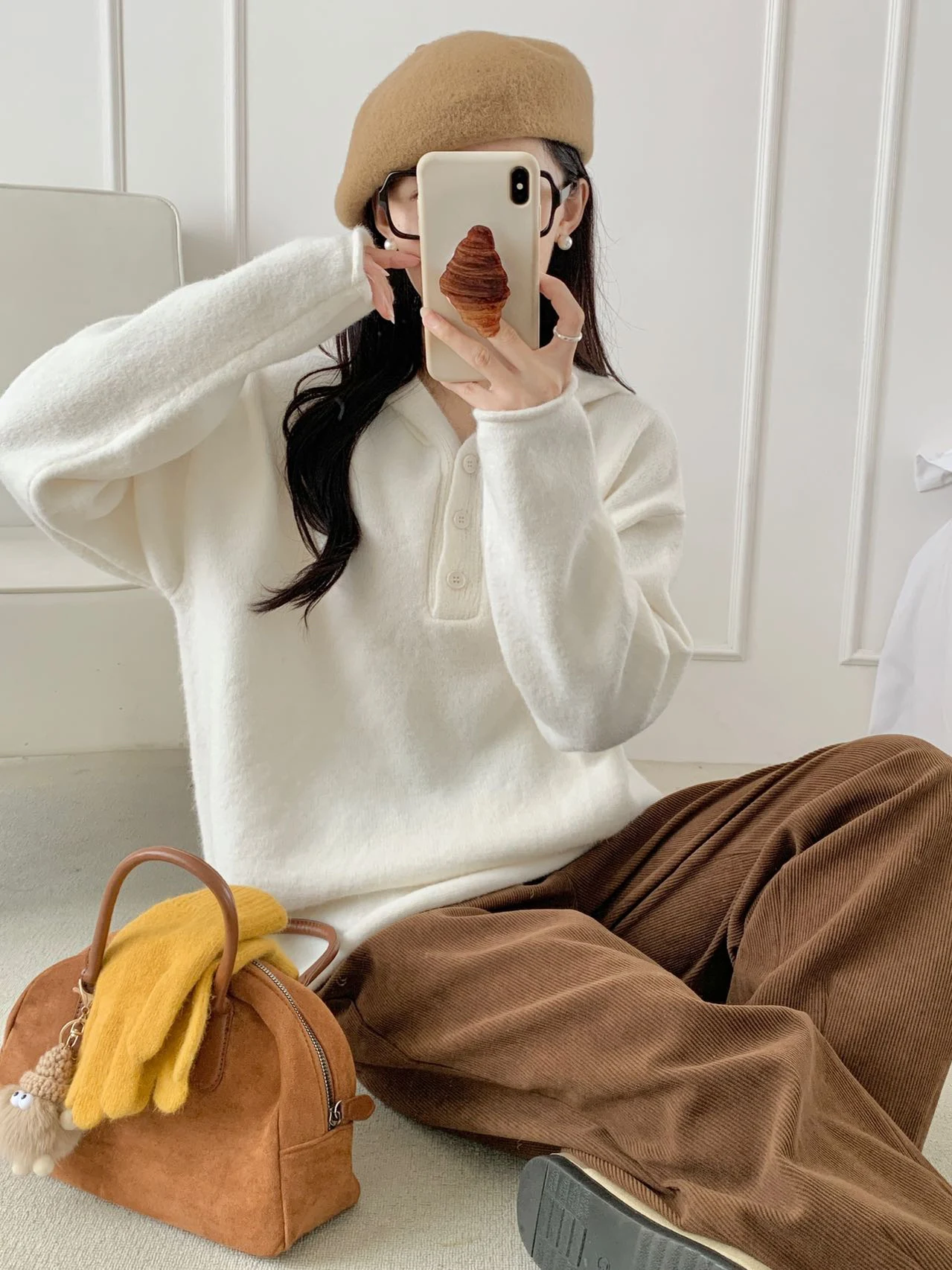 

Hooded Knitwear f-Unbuttoned Thiened Outerwear Pure Color Versatile Top 2025 Autumn Winter Sle Simple Knitted Sweater