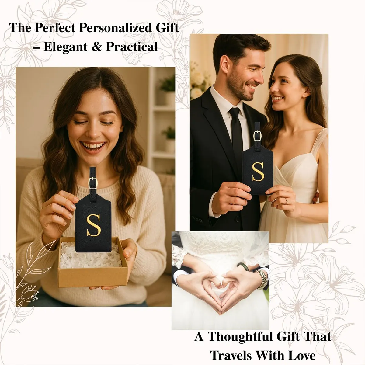 علامة الأمتعة المصنوعة من جلد البولي يوريثان للسفر - علامة تعريف حقيبة السفر المتينة مع غطاء الخصوصية وفتحة بطاقة الاسم (A-Z) liu #6