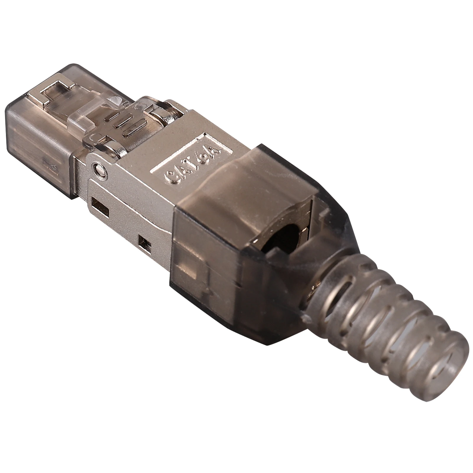 

Tool-free Modular Connector Plugs Connectors Gold-plated Shielded Cat6A Ethernet Connectors Network Plugs