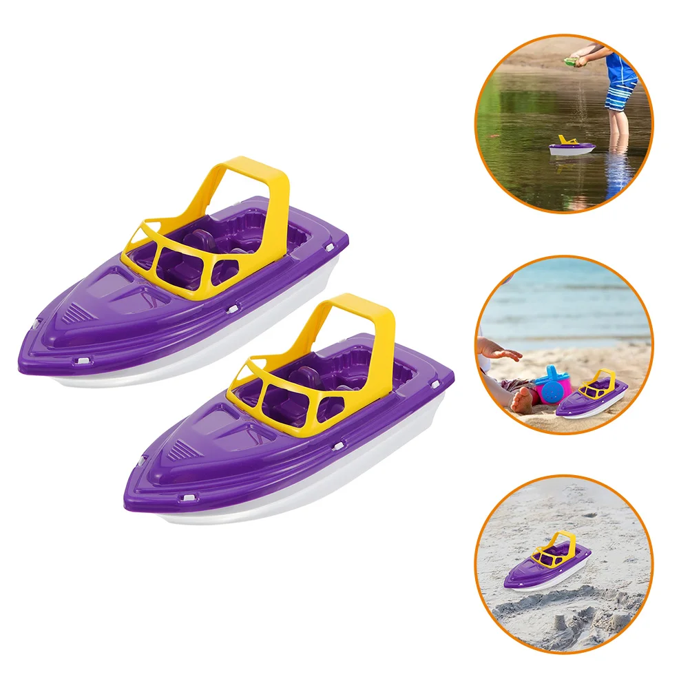 2 Pcs Children\'s Beach Toy Set Sailing Speedboat Water Bath Toys Girls Small Boats for Boys Age 4-7 Kids