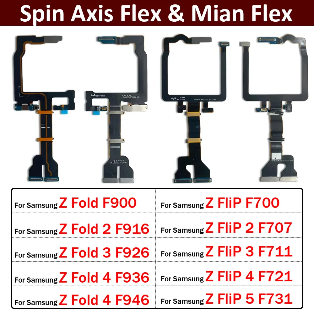 New Spin Axis Flex For Samsung Z Fold 1 2 3 4 5 MainBoard Connector LCD Display USB Flex Cable For Samsung Z Flip 1 2 3 4 5