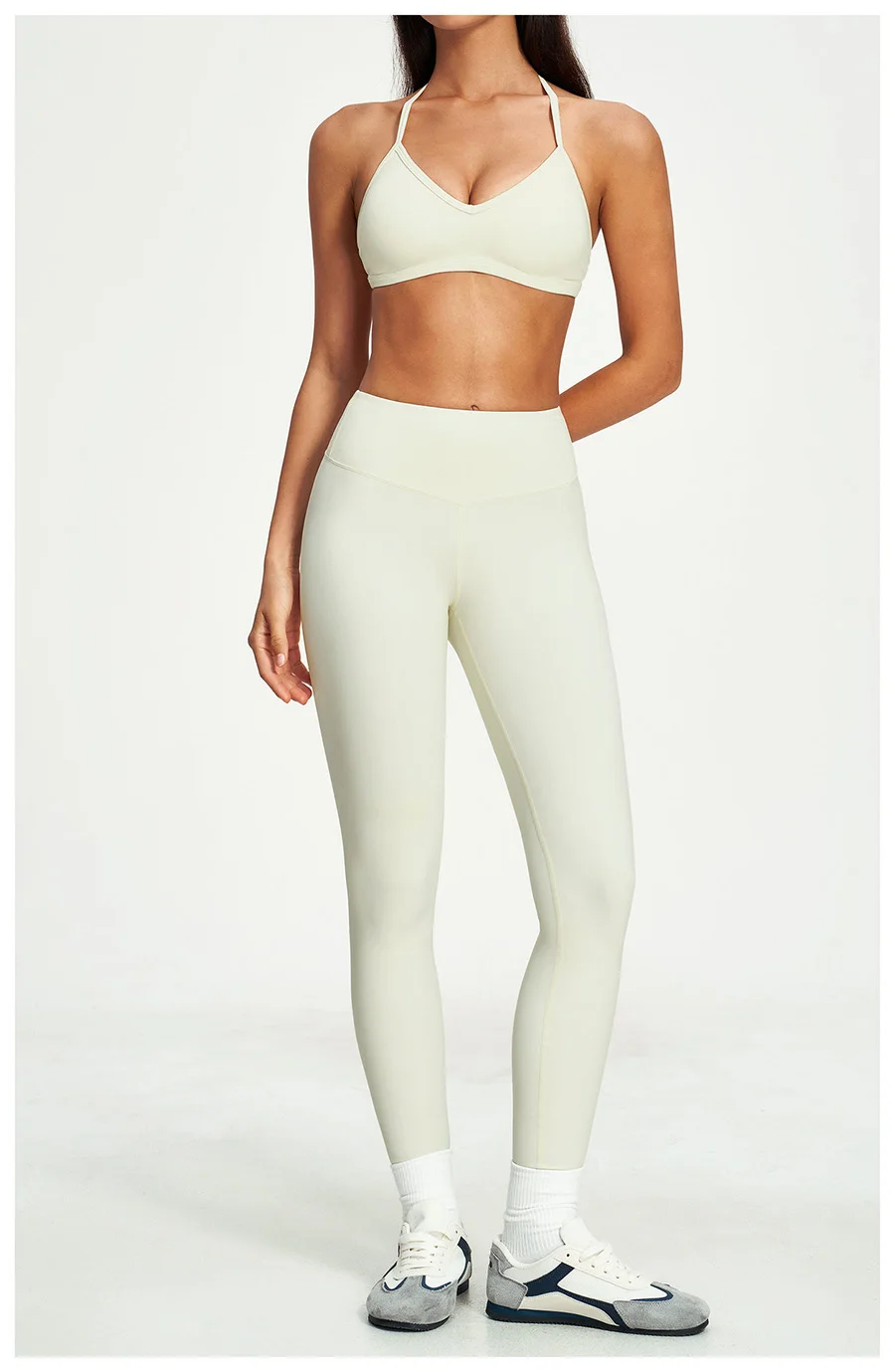 Yoga-Set 2-teilig Damen Fitness Sportbekleidung Naked Feel Sport-BH Gym Laufhose Po-Formende Leggings Workout-Outfit Activewear – Detail 18