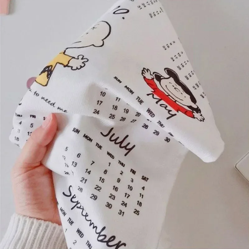 2025 Calendar Snoopy Tapestry Decoration Cloth Bedroom Cute Small Tapestry Background Cloth Ins Calendar Wall Hanging Decor Gift