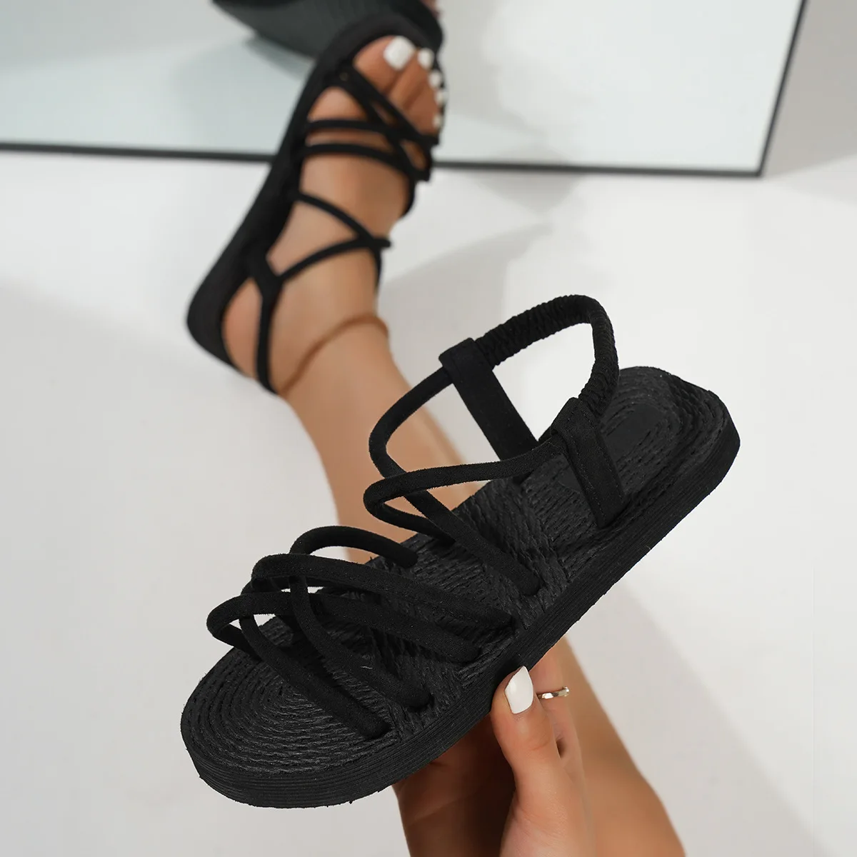 Summer Leisure Sandals For Women Flat Shoes Soft EVA Sole Light Weight Female Daily Walking Sandalias Street Footwear