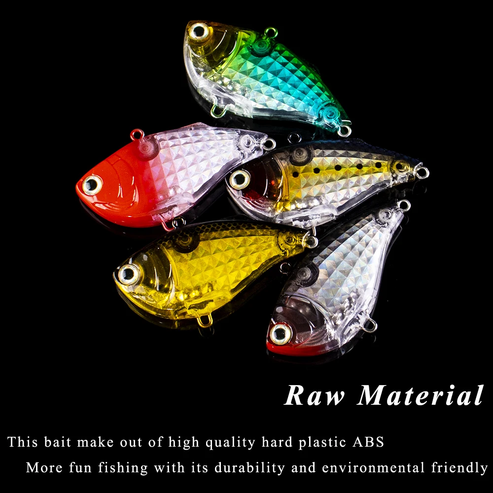 Chan\'s Huang 1PCS  Lipless Crankbait Bass Pike Fishing VIB Bait Sinking Fishing Lures Artificial 6CM 15.3G Vibration Hard Bait