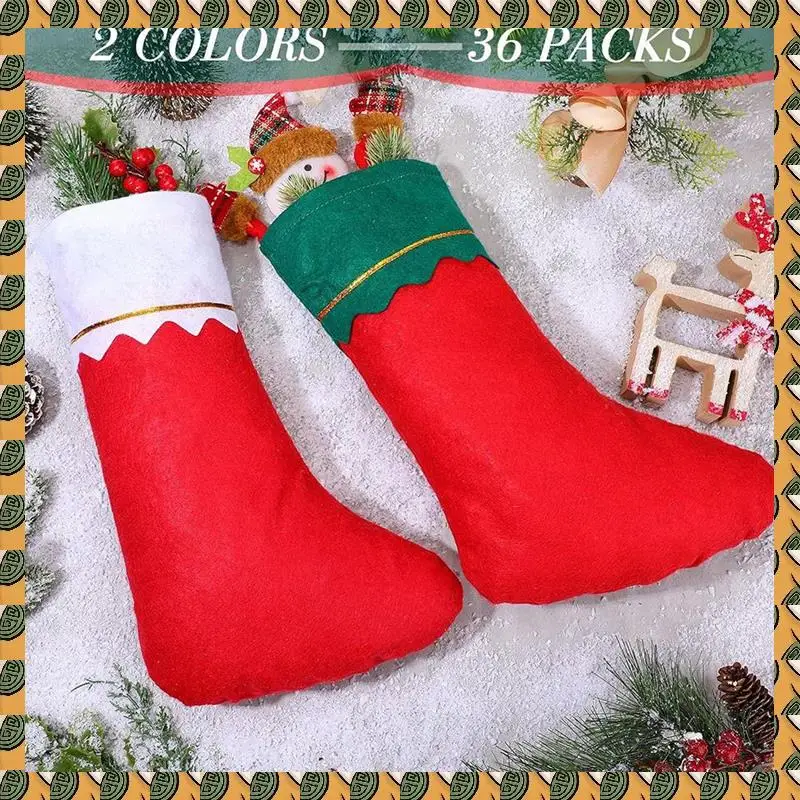 

A77I 36 Pcs Christmas Stockings Party Favors Stockings Xmas Decoration Stockings Rustic Christmas Santa Stocking For Holidays