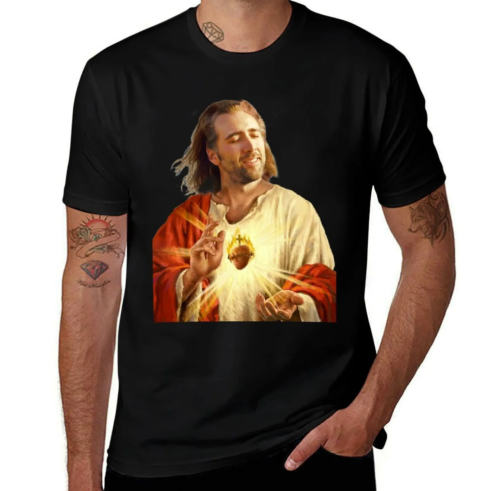 

Nicholas Cage blessing T-Shirt Louboutins oversize t-shirts man aesthetic clothes anime shirt t shirts for men cotton