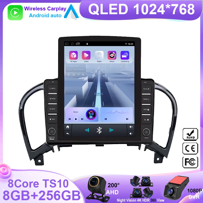 5G Wifi BT High-performance 9.7 Android Radio For NissanJuke 2010-2014 CPU Car Dvd Multimedia Player GPs Navigation No 2din DVD