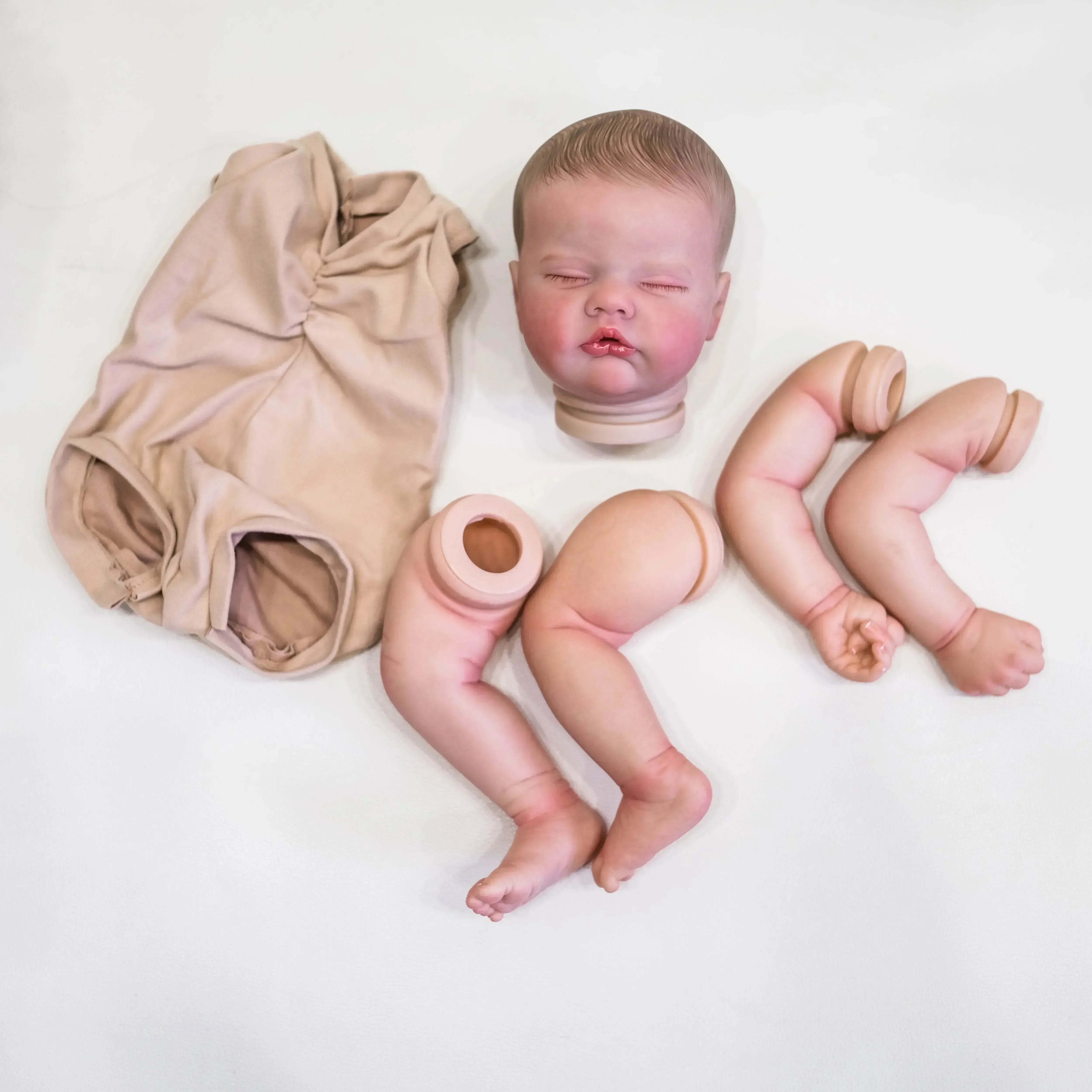 

19'' Quinbee Sleeping Reborn Doll Kit Lifelike 3D Skin Multiple Layers Painting Doll Parts with Visible Veins