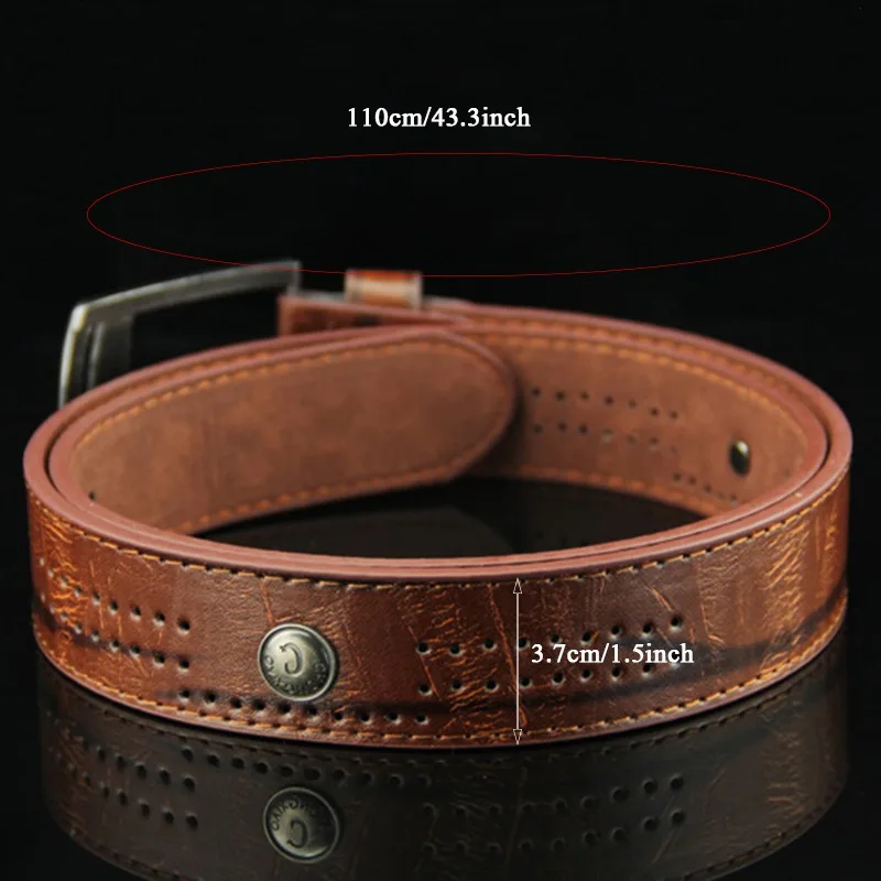 Men Top Layer Leather Casual High Quality Belt Vintage Design Pin Buckle PU Leather Belts For Men Original PU Leather