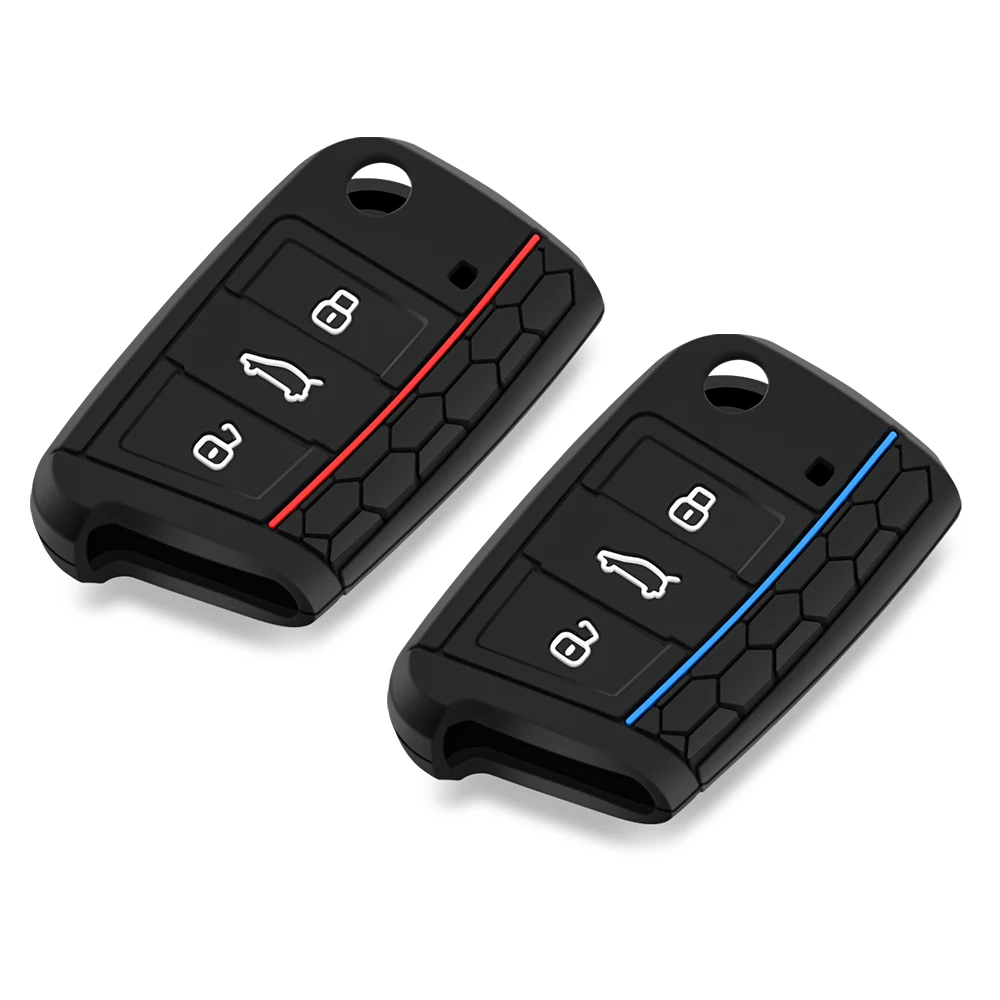 Car Key Cover Case Silicone Shell For VW Golf 7 MK7 VII Tiguan MK2 Polo Skoda Octavia A7 Kodiaq Seat Ateca Leon image 4