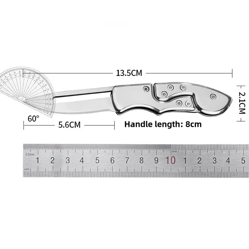 Outdoor Folding Knife Mini Mechanical Folding Knife Keychain Carrying Pocket Knife Fruit Knife Stainless Steel Camping Knife image 4