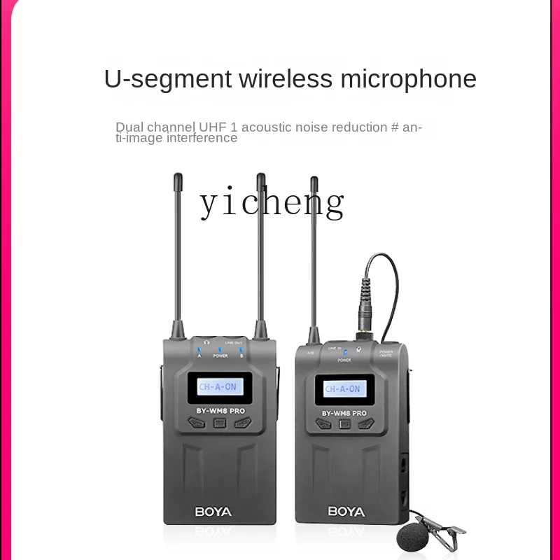 ZC Wireless Lavalier Microphone UHF Band Professional Recording One-to-Two Radio Microphone