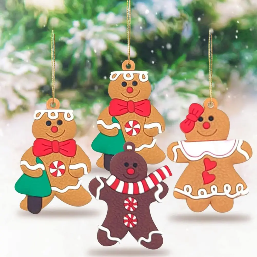 Mini Gingerbread Man Ornaments Christmas Themed Gingerbread Man Ornaments for Xmas Tree Party Decor Set of 12 for Christmas