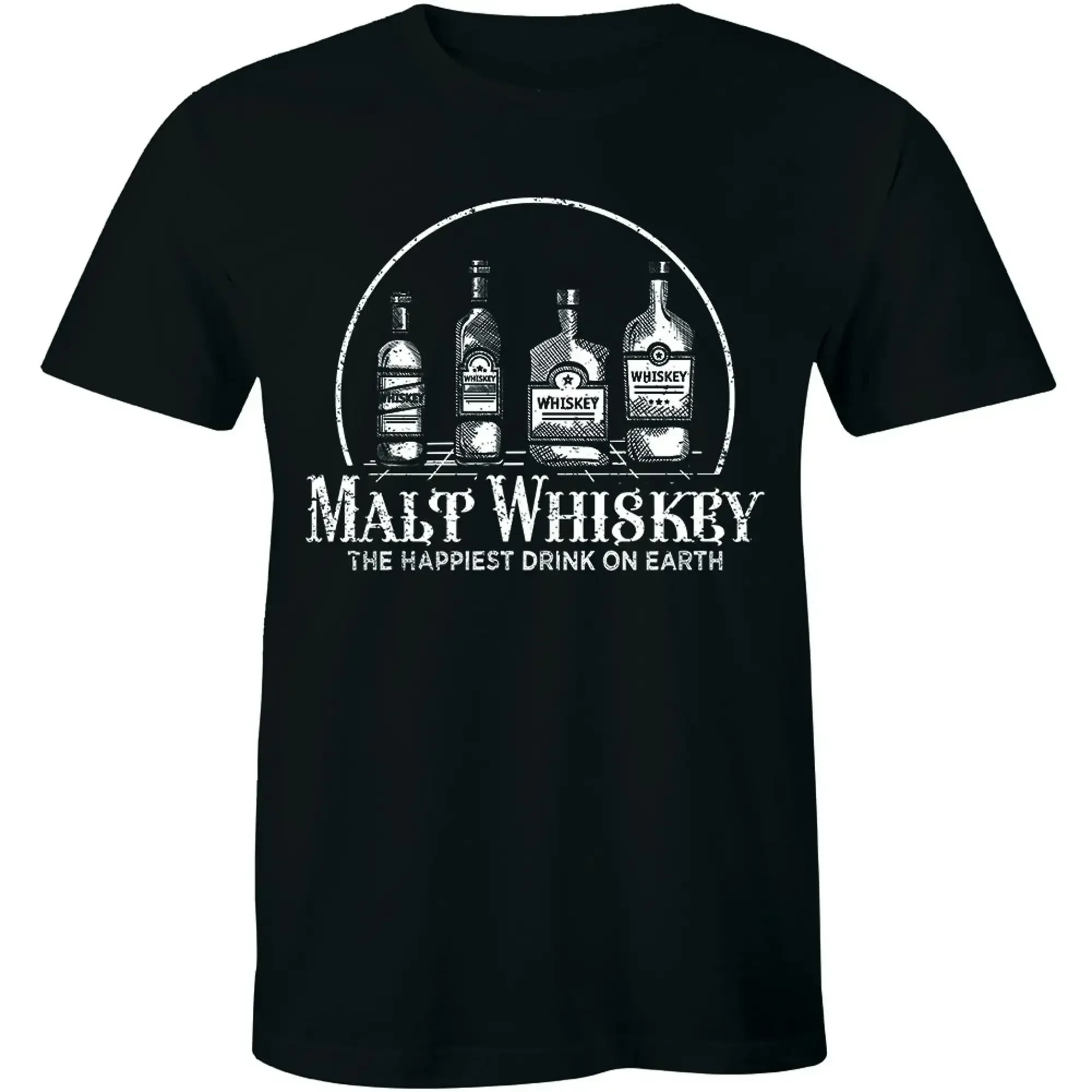 Malt Whiskey The Happiest Drink On Earth - Funny Alcohol Men's T-shirt Tee