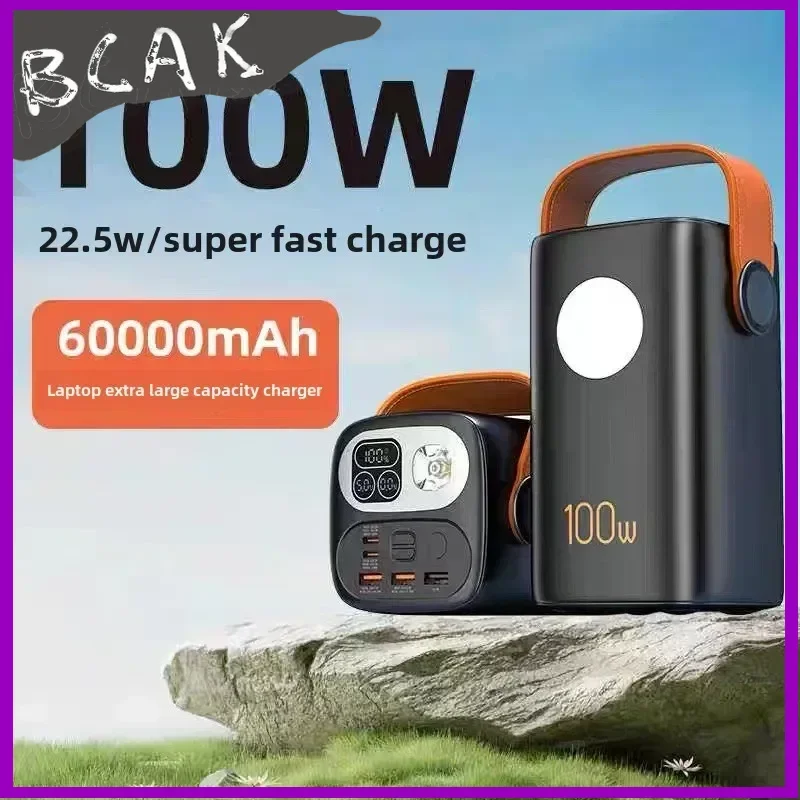 Quality Power Bank 60000 MAh 100W Super Fast Charging, Large Capacity Charging Laptop Flash Charging BCAK Mobile Power Supply