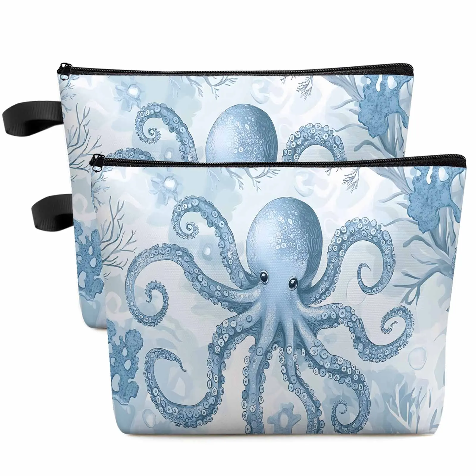

Vintage Octopus Coral Large Capacity Travel Cosmetic Bag Portable Makeup Storage Pouch Women Waterproof Pencil Case