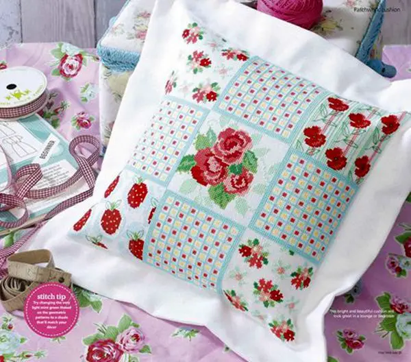 

Fresh Red Flower Huochen only kit no pillow Counted Cross Stitch 14CT 18CT 28ct Cross Stitch Kits Embroidery Needlework Sets