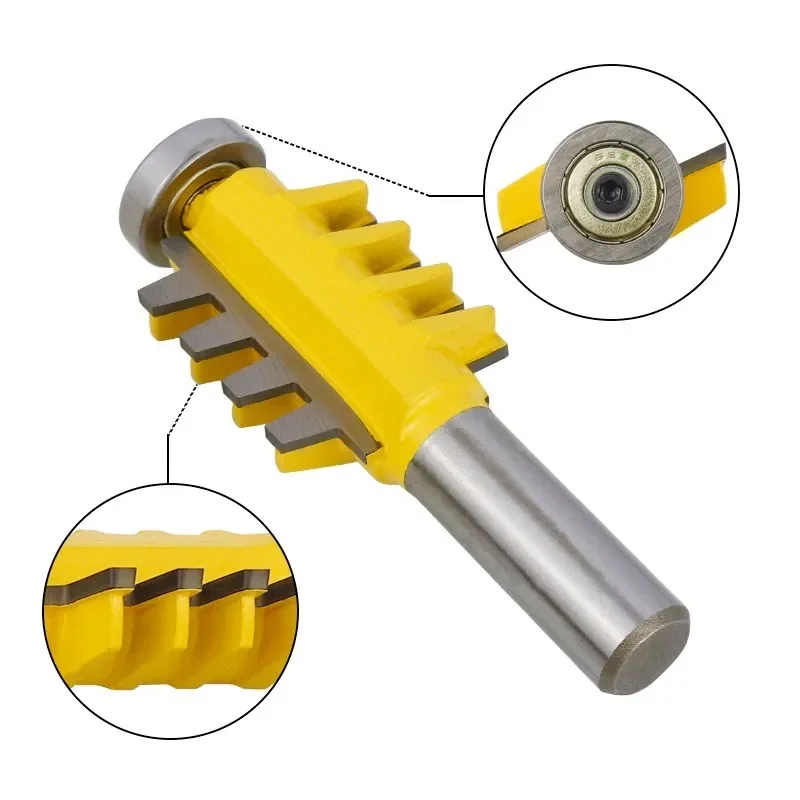 XCAN Milling Cutter Adjustable Finger Joint Router Bit 8mm Shank Rail Reversible Finger Joint Glue Router Bit Tenon Cutter