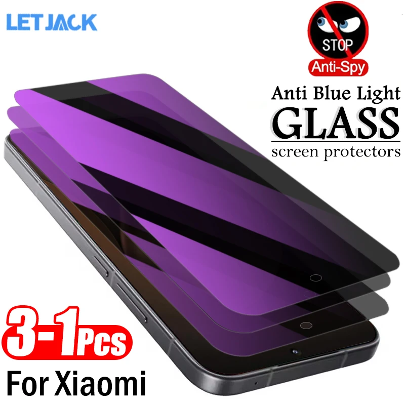 

1-3Piece Anti-blue Light Anti-Spy Privacy Screen Protector for Xiaomi 15T 14T 13T 12T 11T Pro Tempered Glass Protective Film