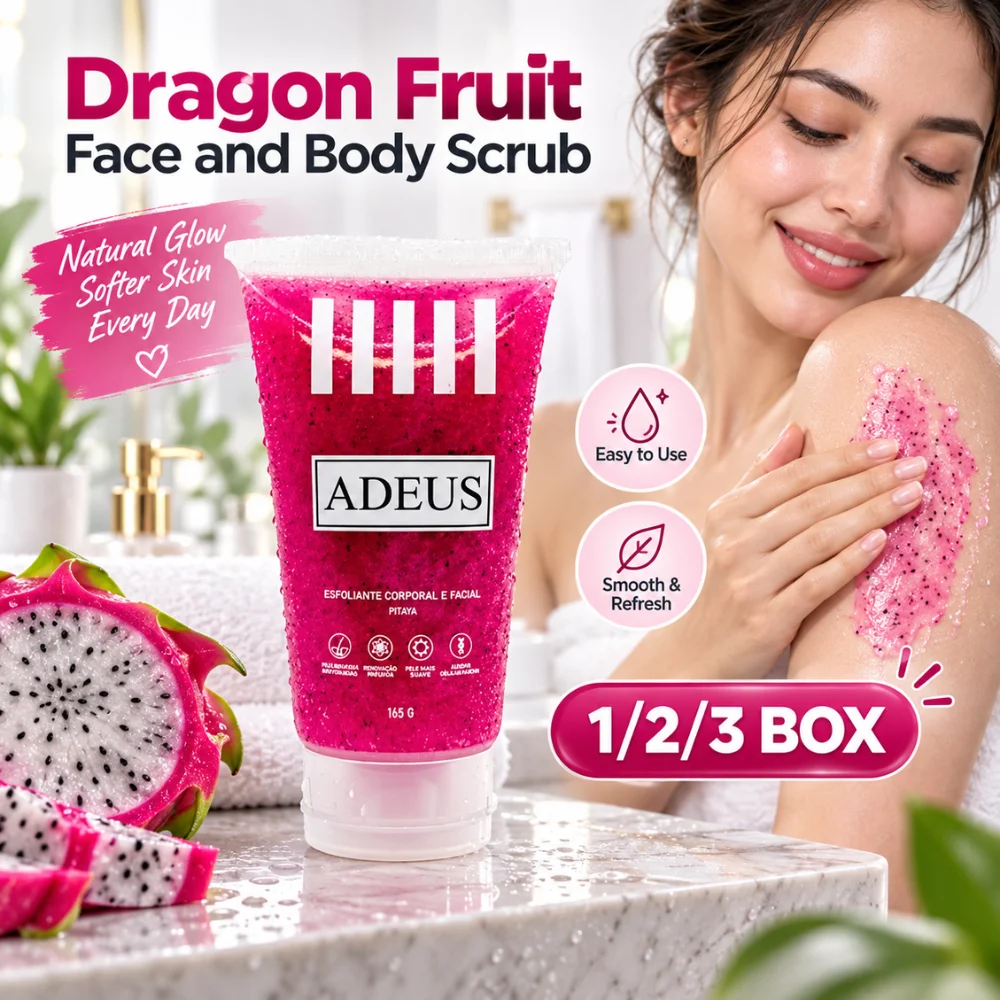 Dragon Fruit Body Face Scrub 165g Gentle Exfoliation Hydrating Skin Polish Smooth Rough Patches Dead Skin Removal Beauty Care