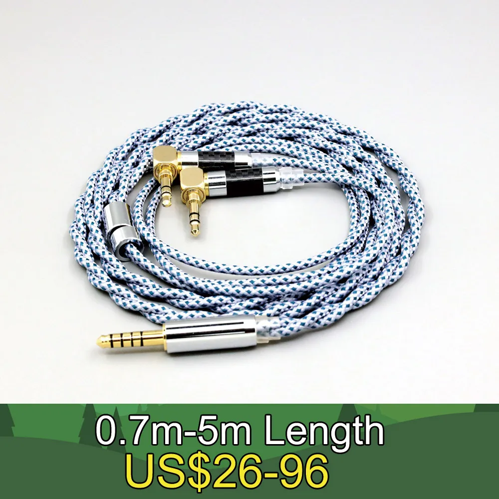 

99% Pure Silver Mix Graphene OCC Shielding Earphone Cable For Verum 1 One Headphone Headset L Shape 3.5mm Pin LN008660