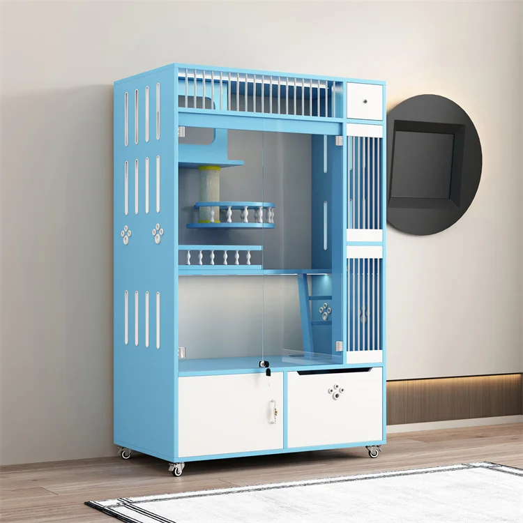 Top Quality Solid Wood Pet Products Pet House Cat Cage Big Large Cat Boarding Cage Cat Cage with Litter Box